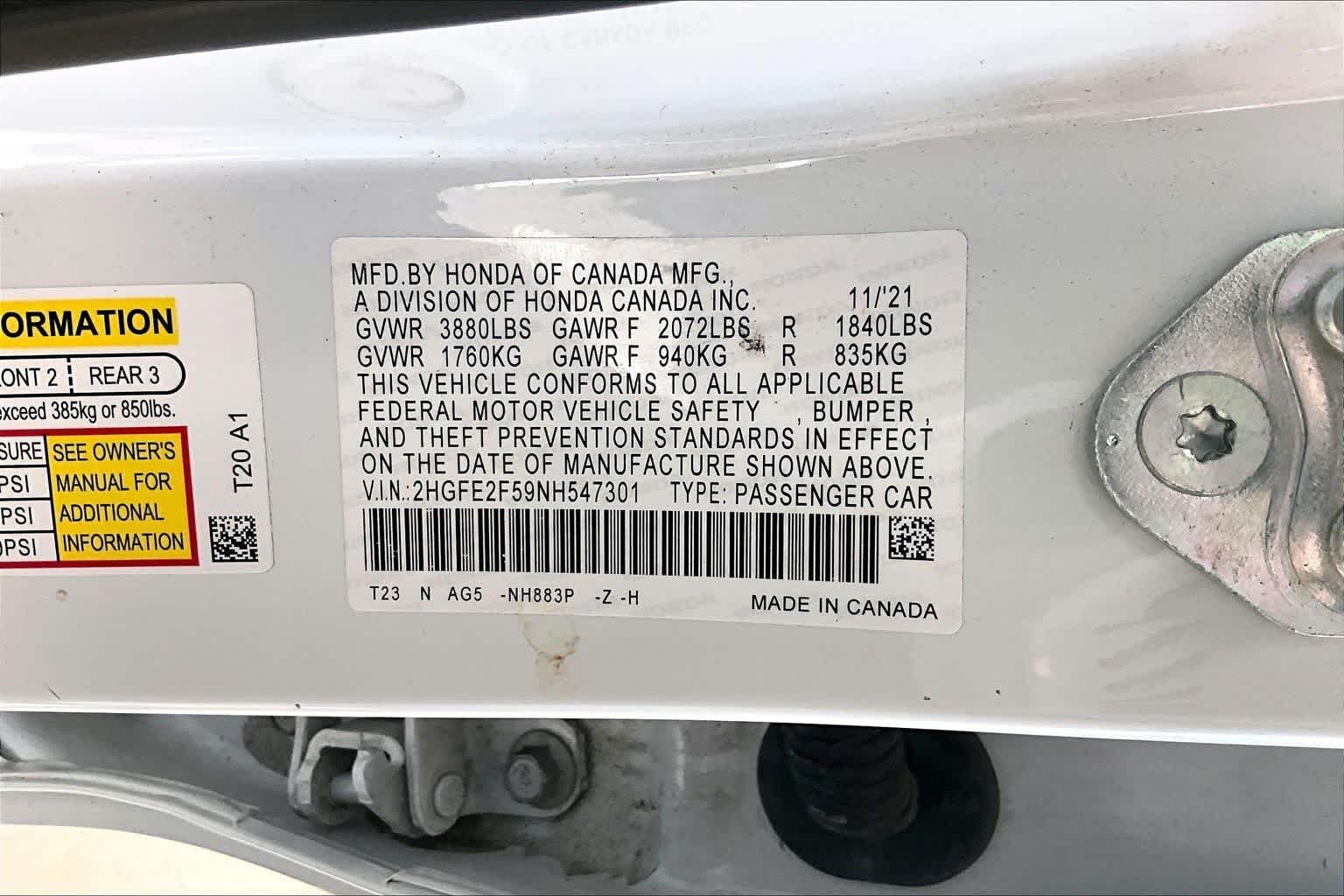 Used 2022 Platinum White Pearl Honda Sport image 32