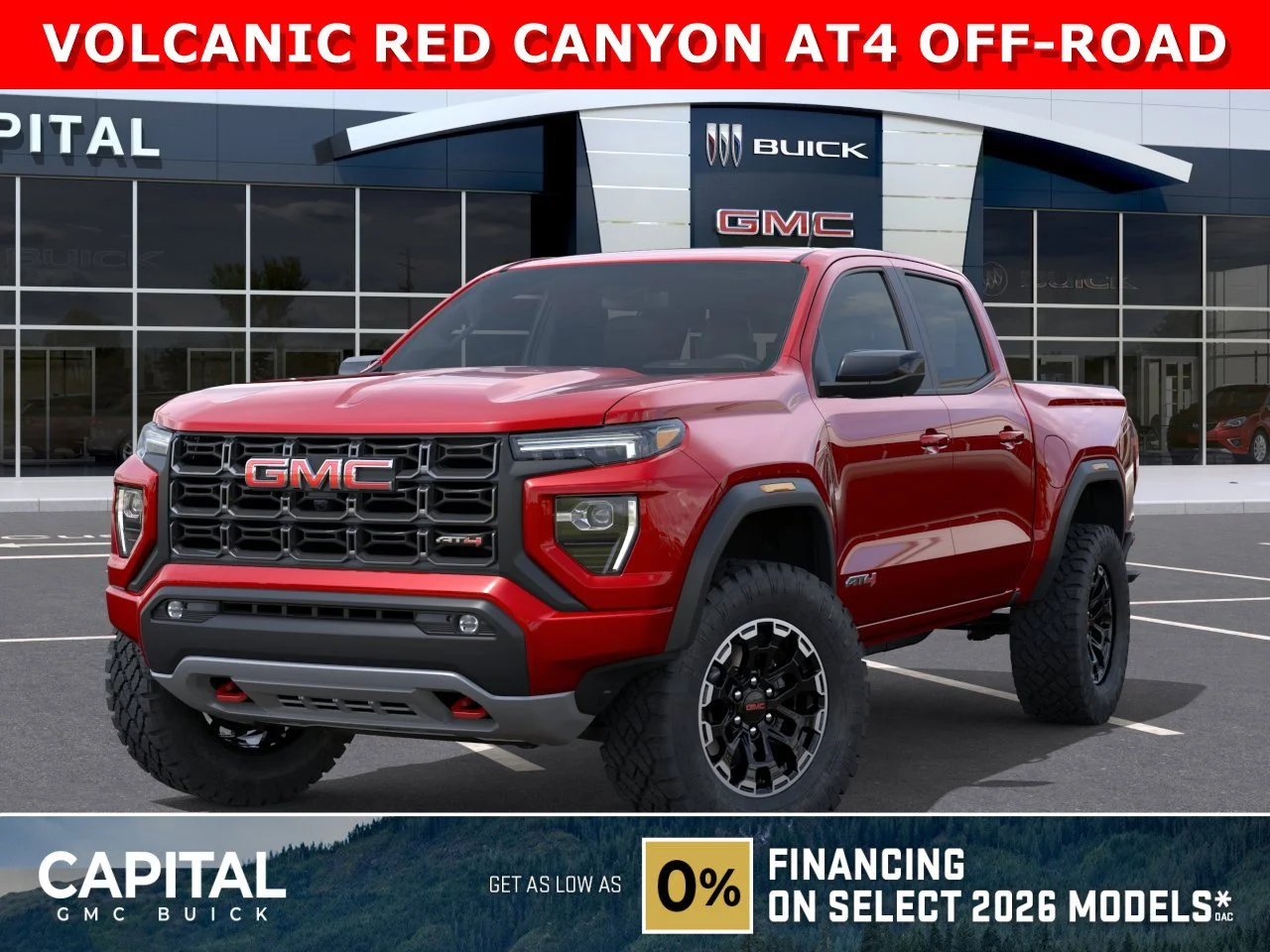 New 2026 VOLCANIC RED TINTCOAT GMC 4WD AT4 image 1