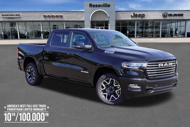 New 2026 Diamond Black Crystal Pearl-Coat Exterior Paint RAM Laramie image 1