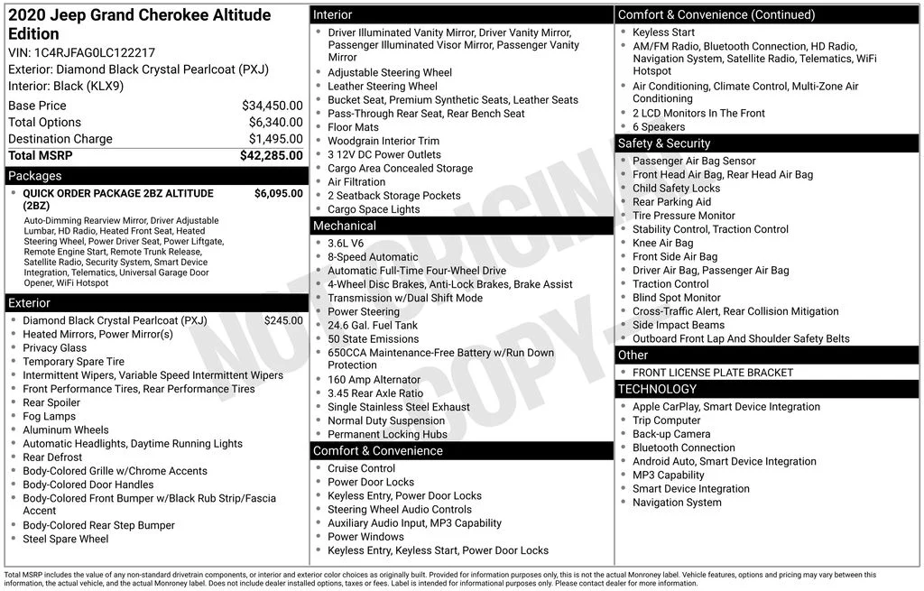 Certified Used 2020 Black Jeep Altitude image 35