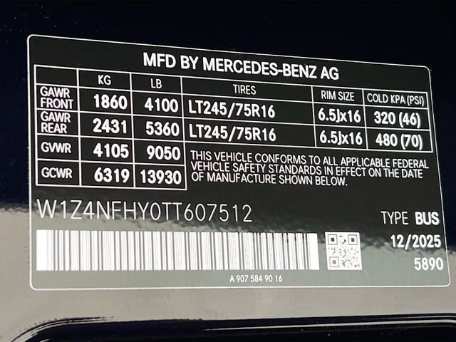 New 2026 Cavansite Blue Metallic Mercedes-Benz Passenger 144 WB image 20
