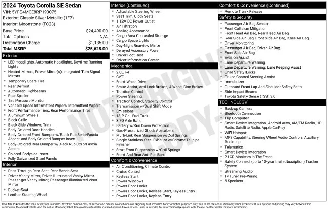 Used 2024 Silver Toyota SE image 36