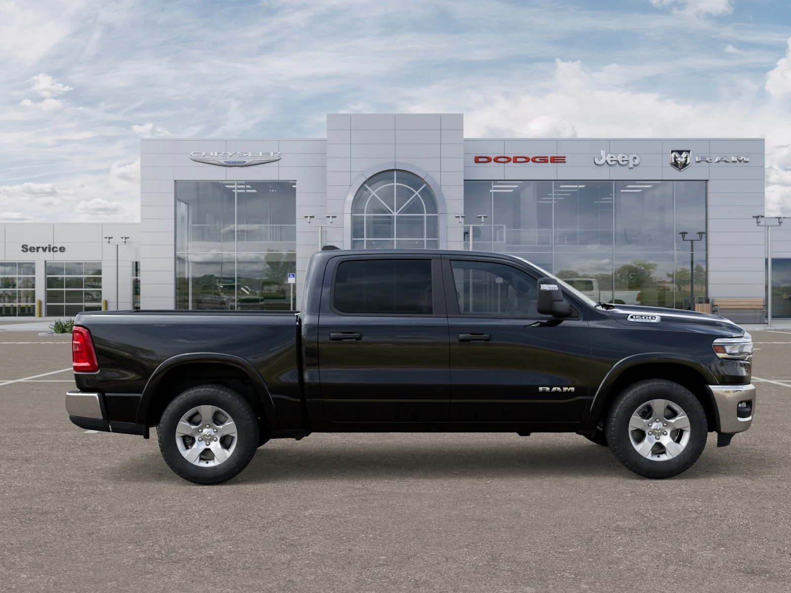New 2025 Diamond Black Crystal Pearl-Coat Exterior Paint RAM Big Horn/Lone Star image 48