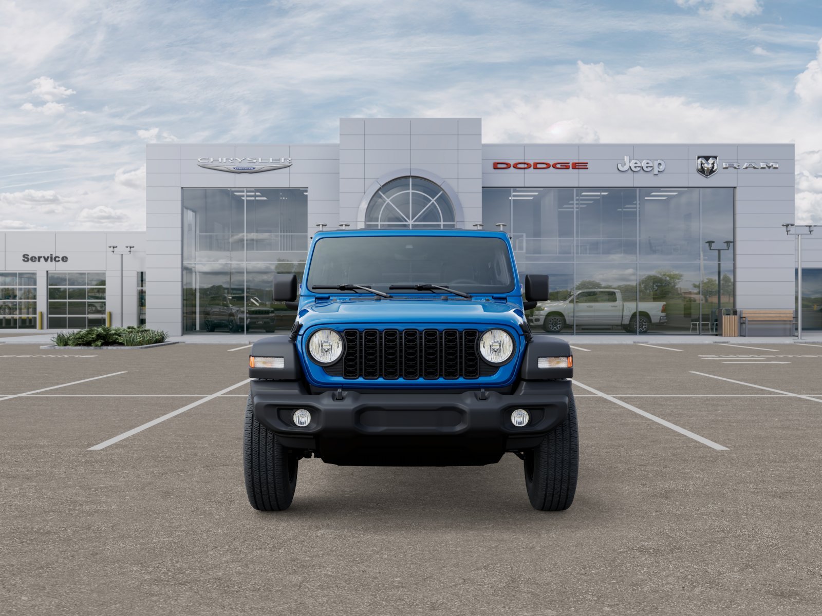 New 2025 Hydro Blue Pearl-Coat Exterior Paint Jeep 4-Door Sport S 4x4 image 32