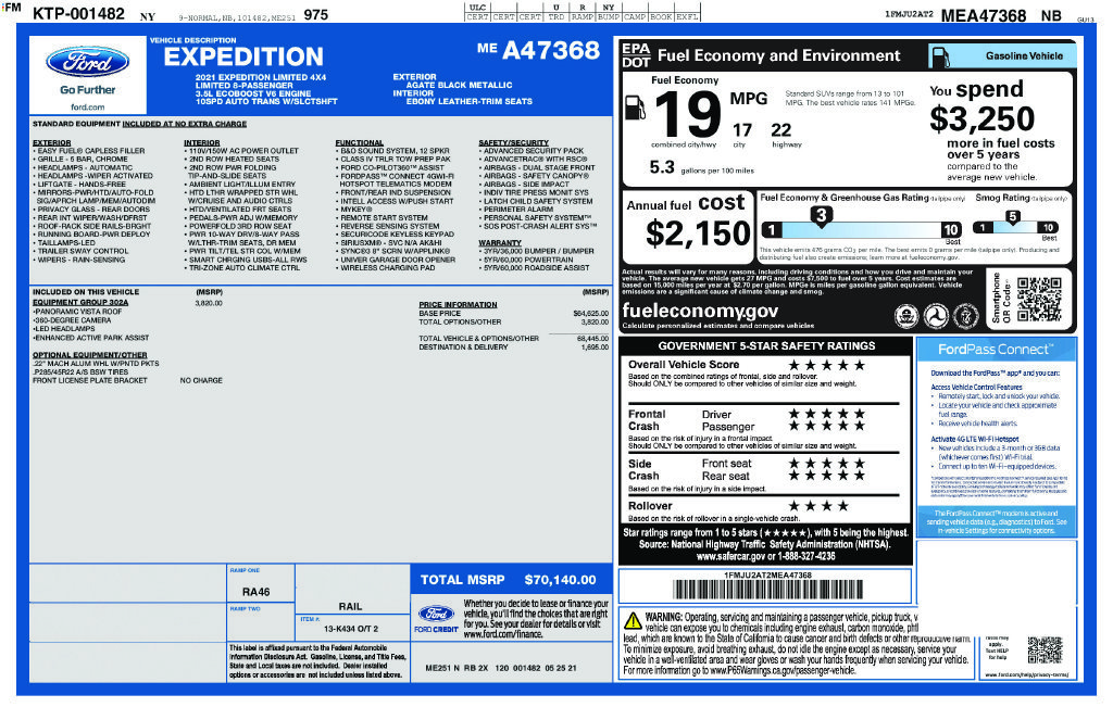 Used 2021 Black Metallic Ford Limited image 2