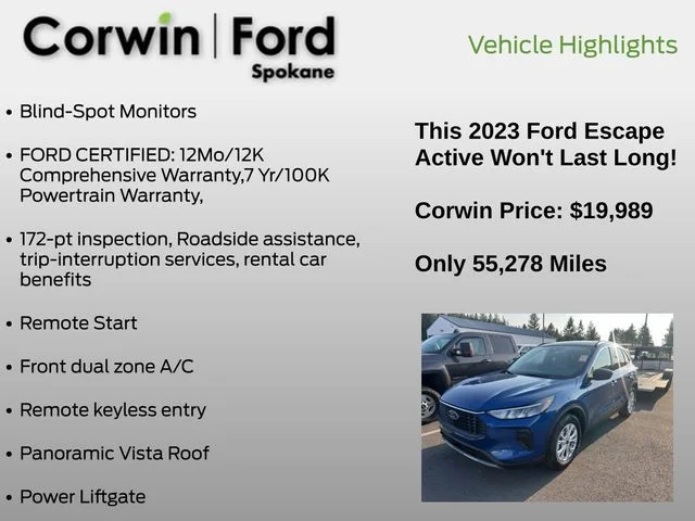Used 2023 Atlas Blue Metallic Ford Active image 6