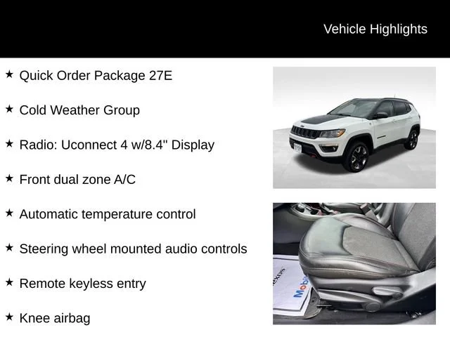 Used 2018 White Jeep Trailhawk 4x4 image 7