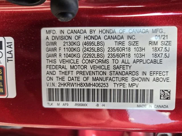 Used 2021 Red Honda EX-L image 13