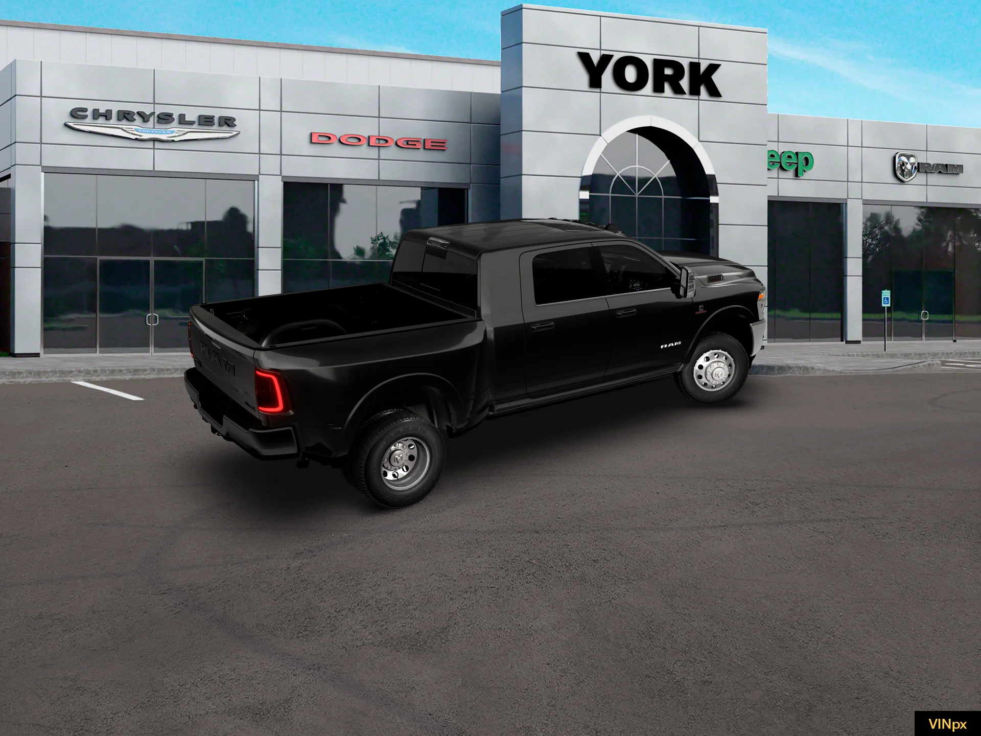 New 2026 Diamond Black Crystal Pearl-Coat Exterior Paint RAM Longhorn image 3