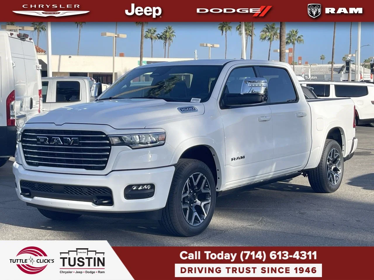 New 2026 Bright White Clear-Coat Exterior Paint RAM Laramie image 9