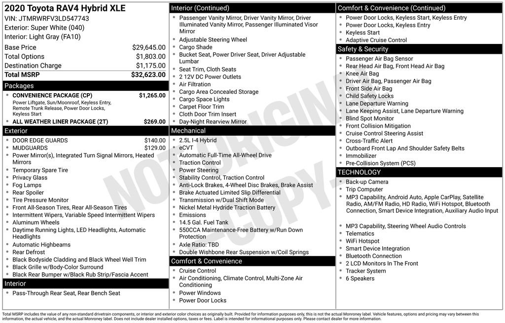 Used 2020 White Toyota XLE image 27