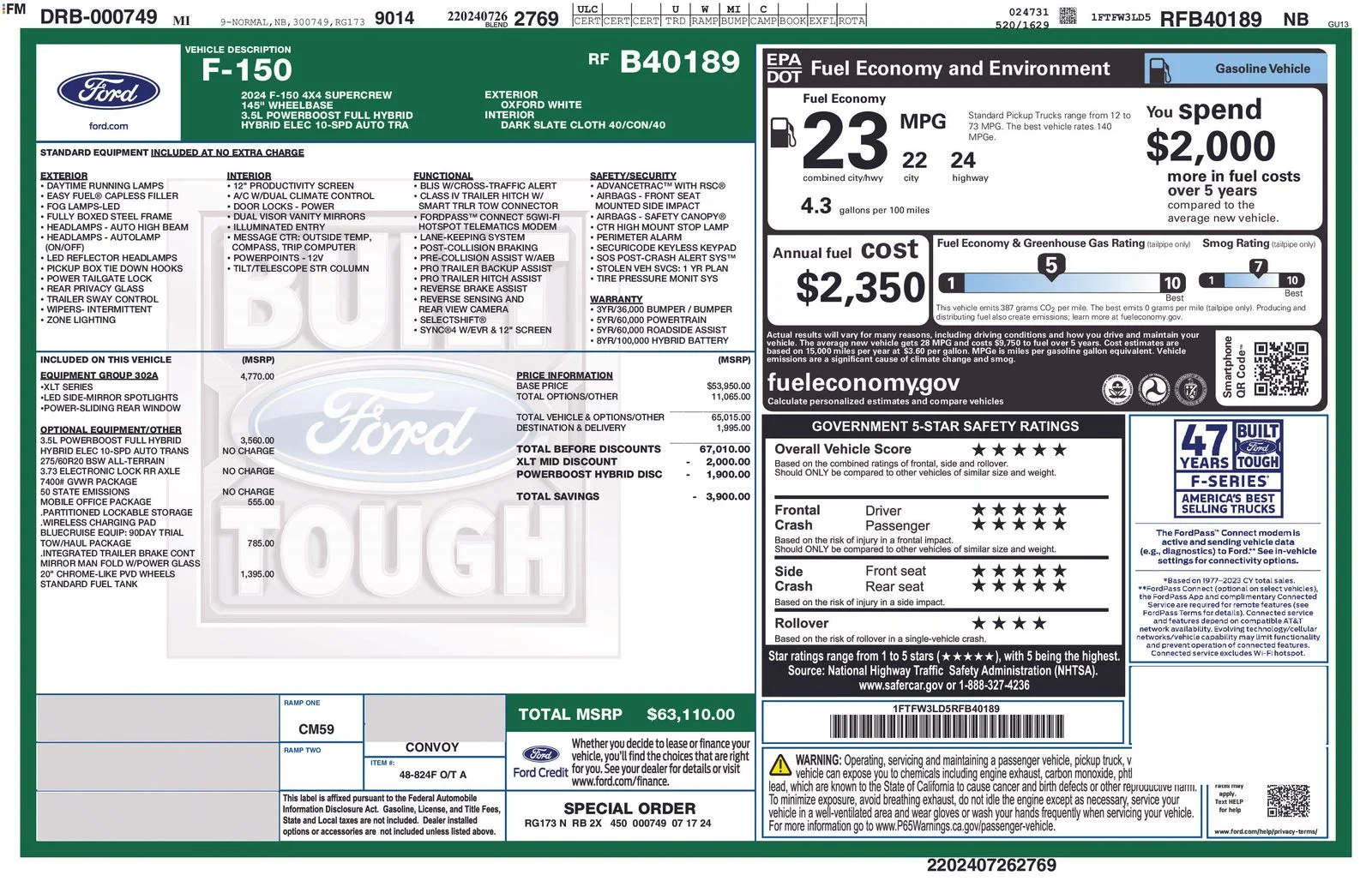 1FTFW3LD5RFB40189
