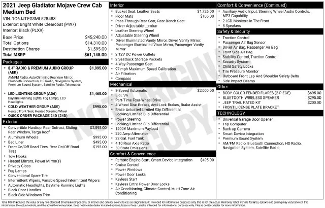 Used 2021 White Jeep Mojave image 14