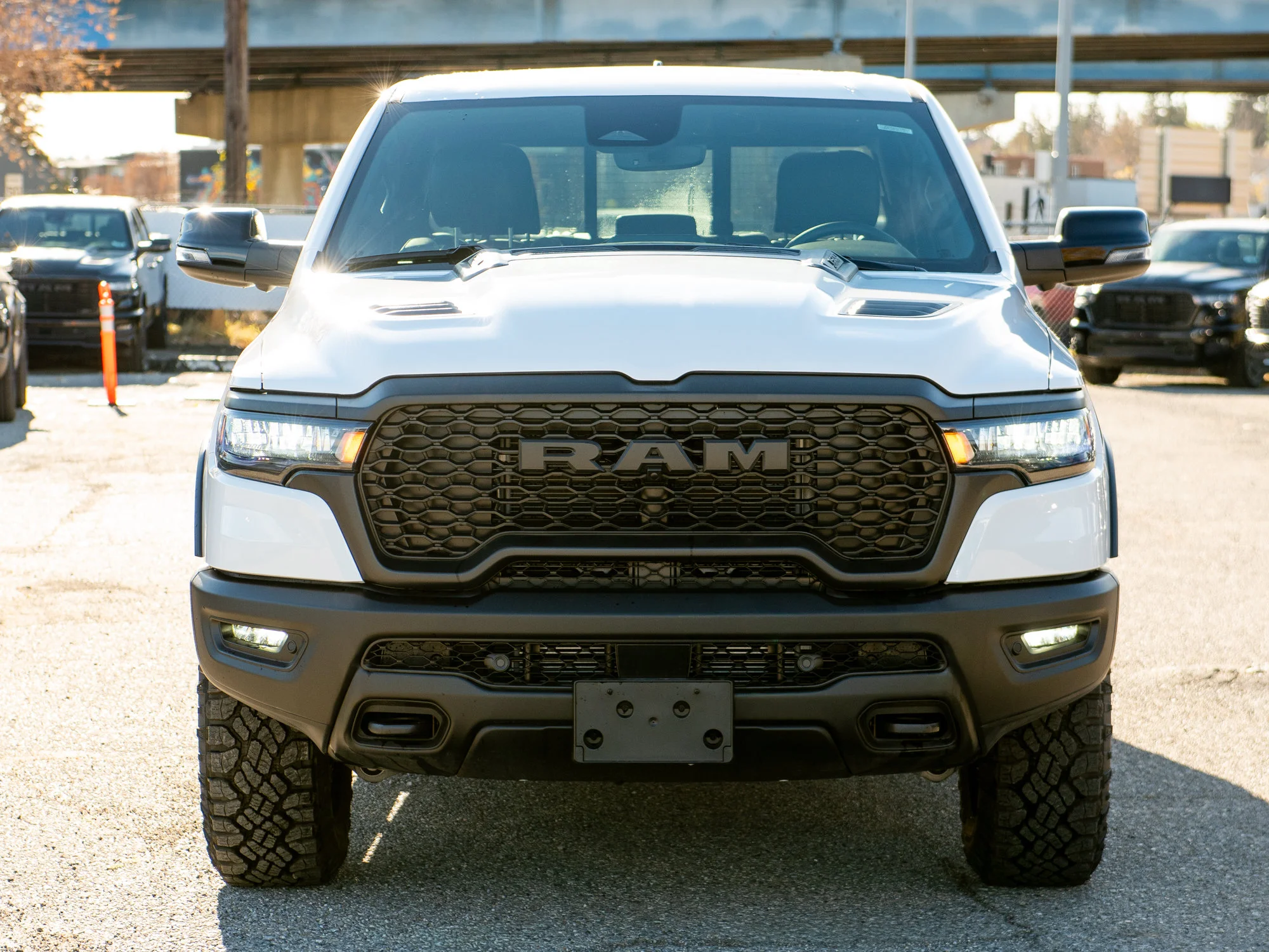 New 2026 White RAM Rebel G/T* Crew Cab 4x4, Pano Sunroof, Passive Cold End Exhaust, Passenger Screen image 8