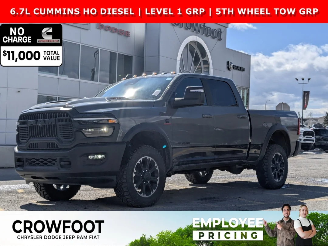 New 2026 Grey RAM Rebel - - 4x4 - Rebel Level 1 Equip Grp - 5th Wheel/Gooseneck Prep & More! image 1