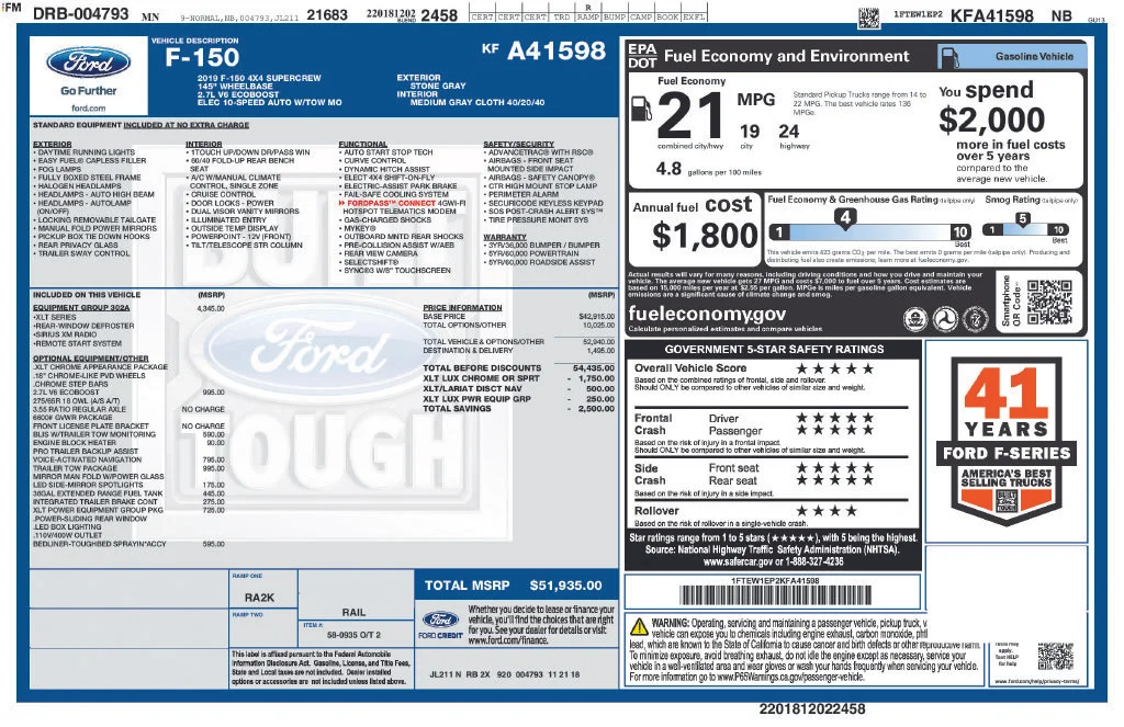 Used 2019 Ford F-150 XLT with VIN 1FTEW1EP2KFA41598 for sale in Elk River, Minnesota