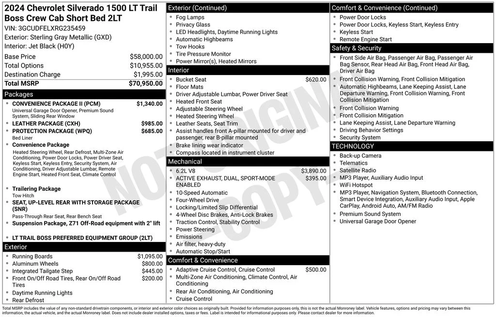 Used 2024 Gray Chevrolet LT Trail Boss image 40
