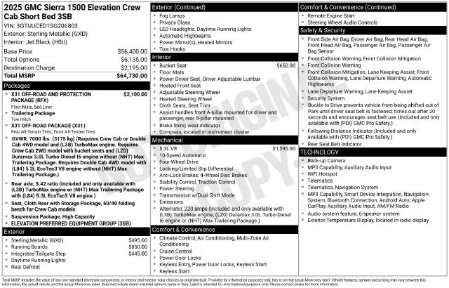 Used 2025 Sterling Metallic GMC Elevation image 36