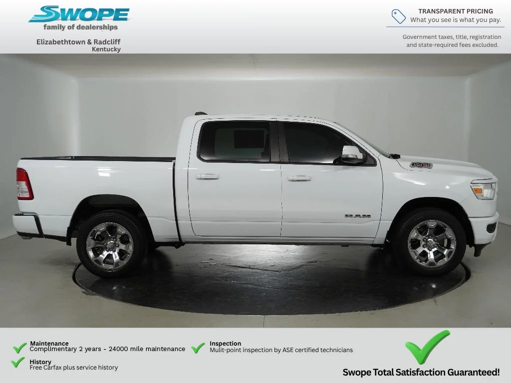 Used 2022 Bright White Clearcoat Ram Big Horn image 2