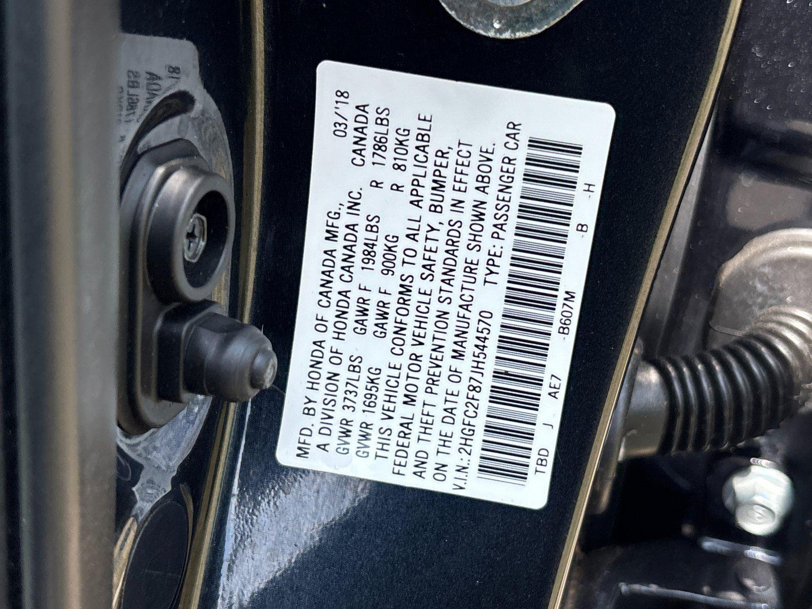 Used 2018 Cosmic Blue Metallic Honda EX image 12
