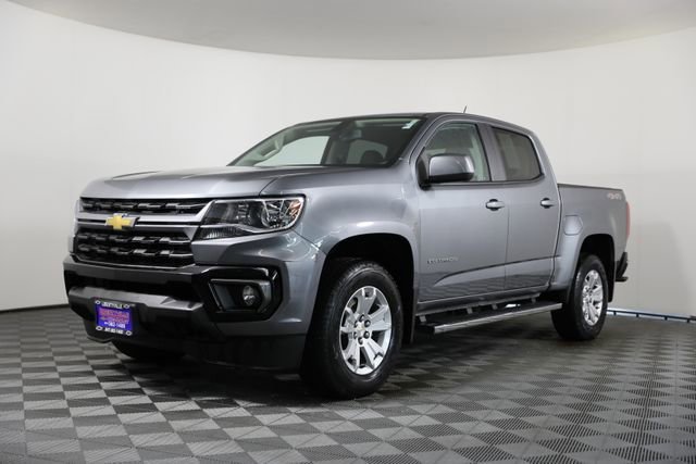 Gray (Satin Steel Metallic) 2022 Chevrolet Colorado LT Crew Cab 4WD Pickup Truck Four-Wheel Drive