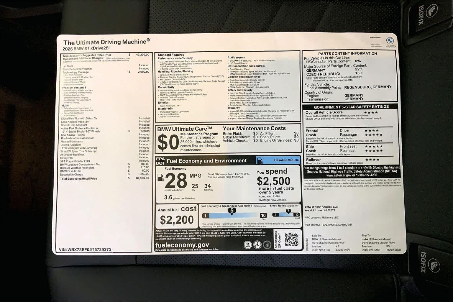 New 2026 Jet Black BMW xDrive28i image 22