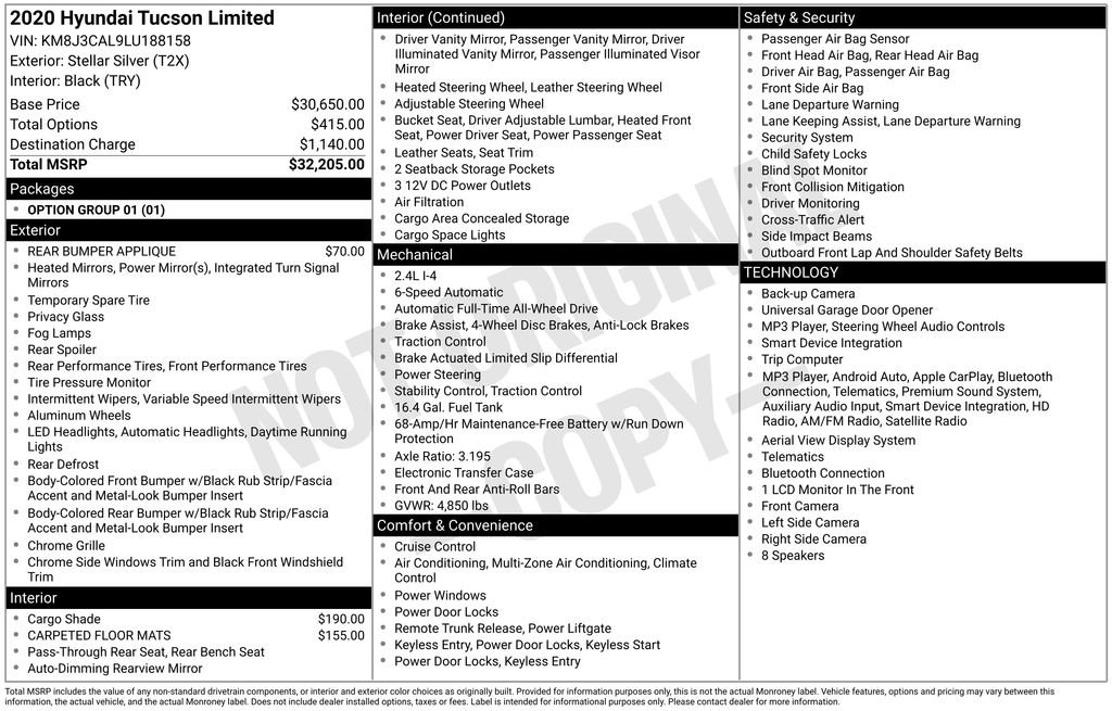Used 2020 Silver Hyundai Limited image 36