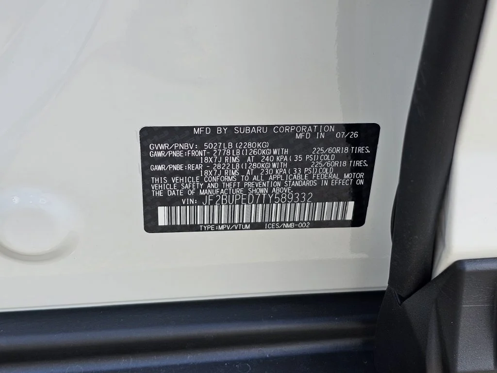 New 2026 CRYSTAL WHITE PEARL Subaru Touring image 31
