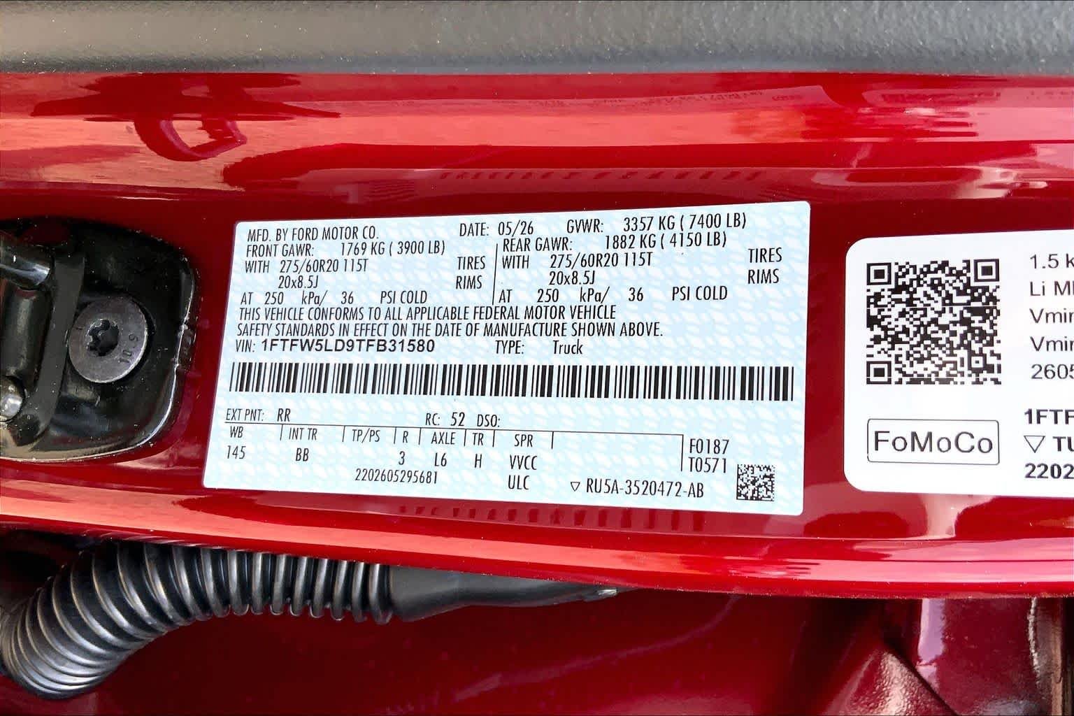 New 2026 Ruby Red Metallic Tinted Clearcoat Ford Lariat® image 18