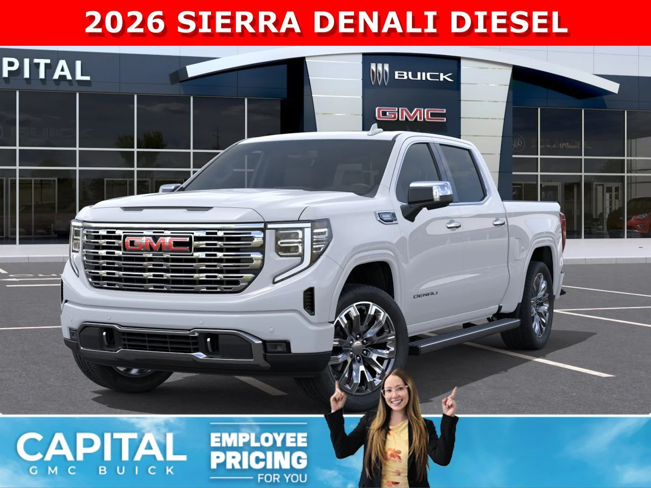 New 2026 GLACIER WHITE TRICOAT GMC Denali image 1