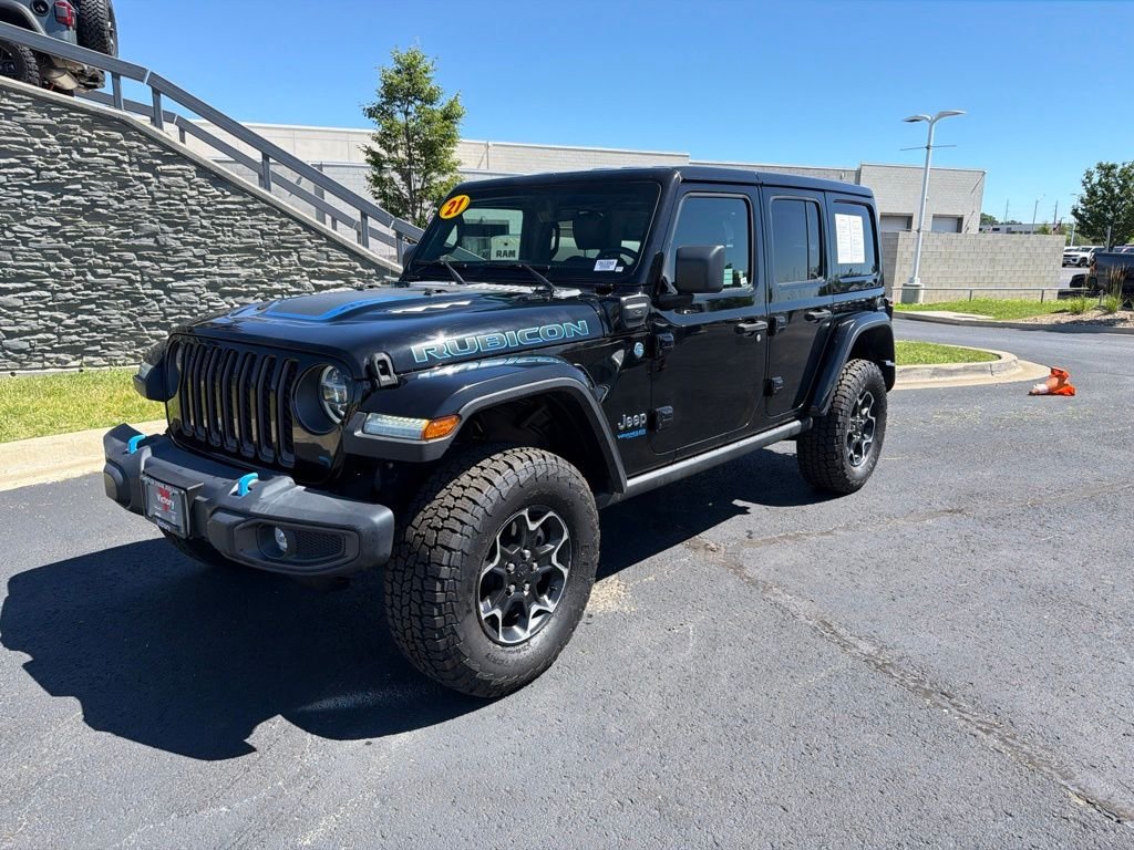 Used 2021 Black Jeep Unlimited Rubicon 4xe image 3
