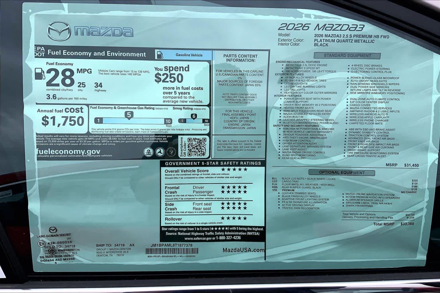 New 2026 Platinum Quartz Metallic Mazda 2.5 S Premium image 21