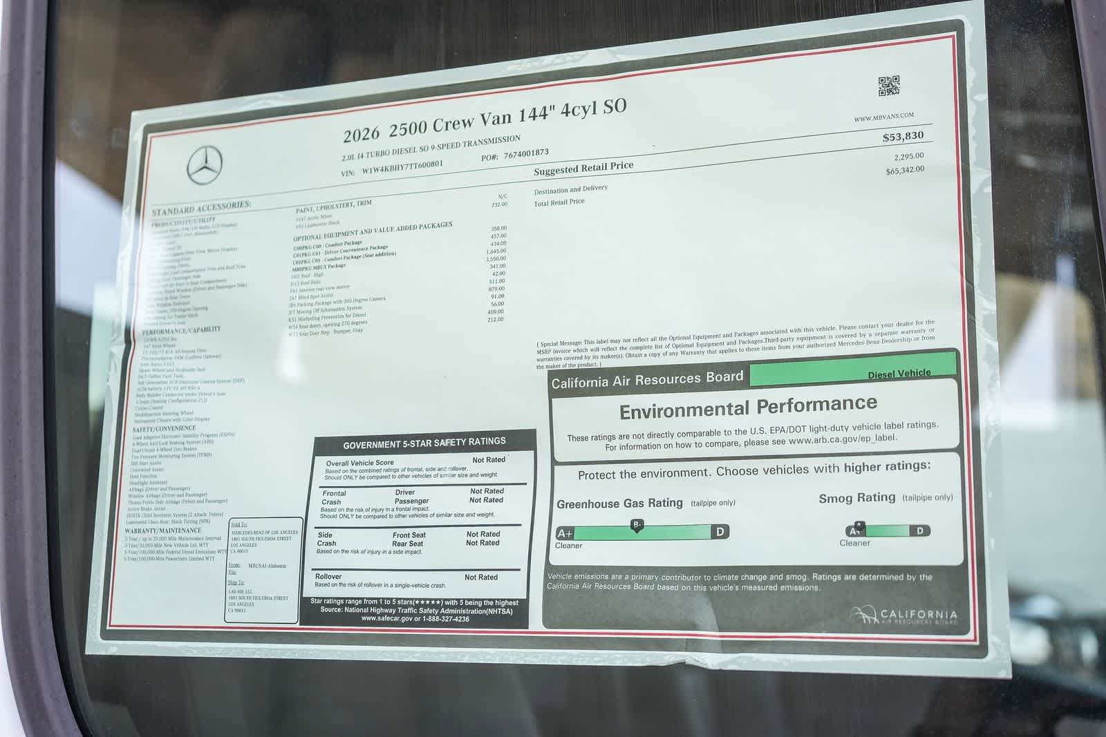 New 2026 Arctic+White Mercedes-Benz Crew 144 WB  RWD 2.0L 4-Cylinder image 33