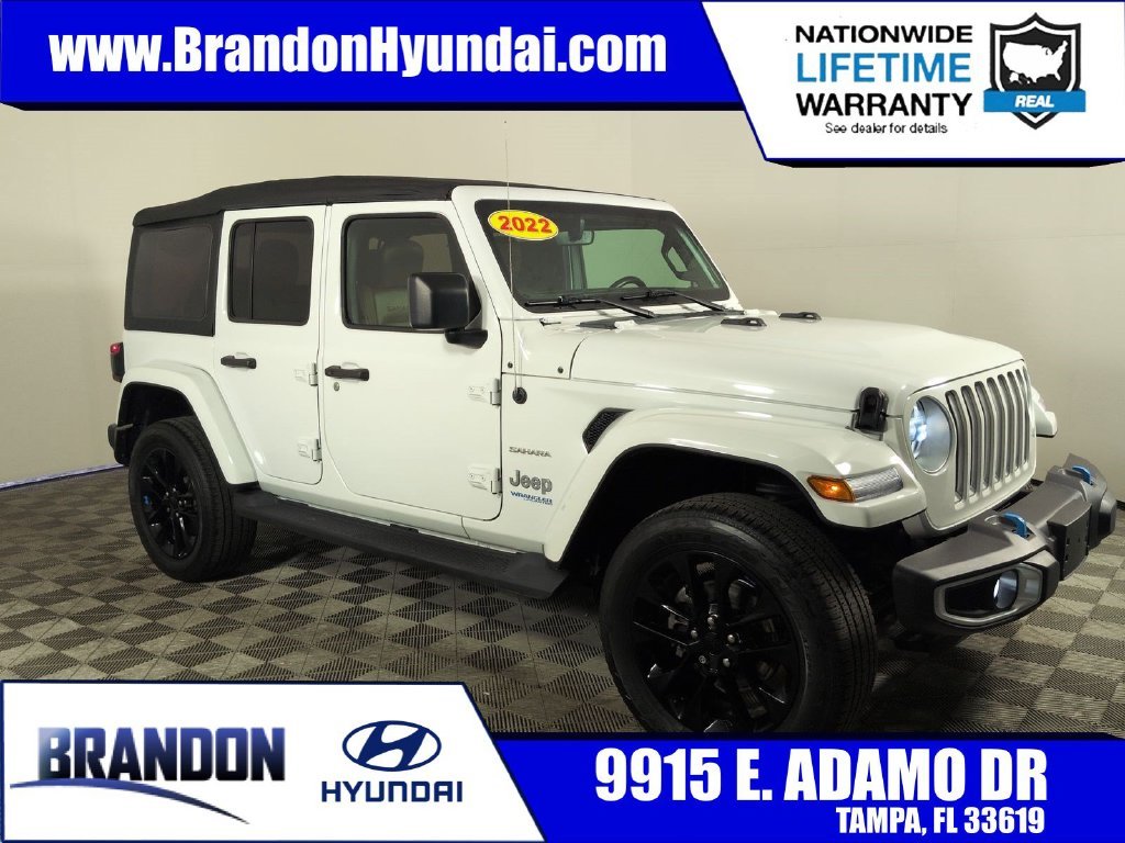 Used 2022 White Jeep Unlimited Sahara 4xe image 1