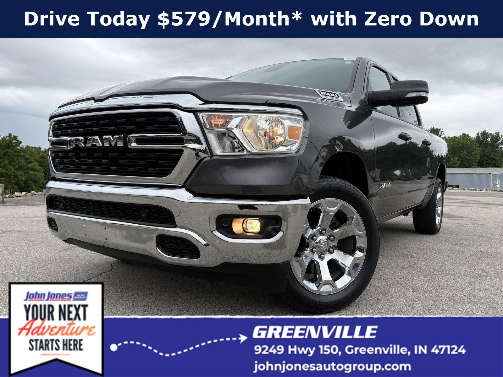 Used 2022 Granite Crystal Metallic Clearcoat Ram Big Horn image 1