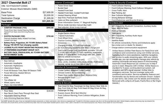 2027 Chevrolet Bolt LT - Photo 25