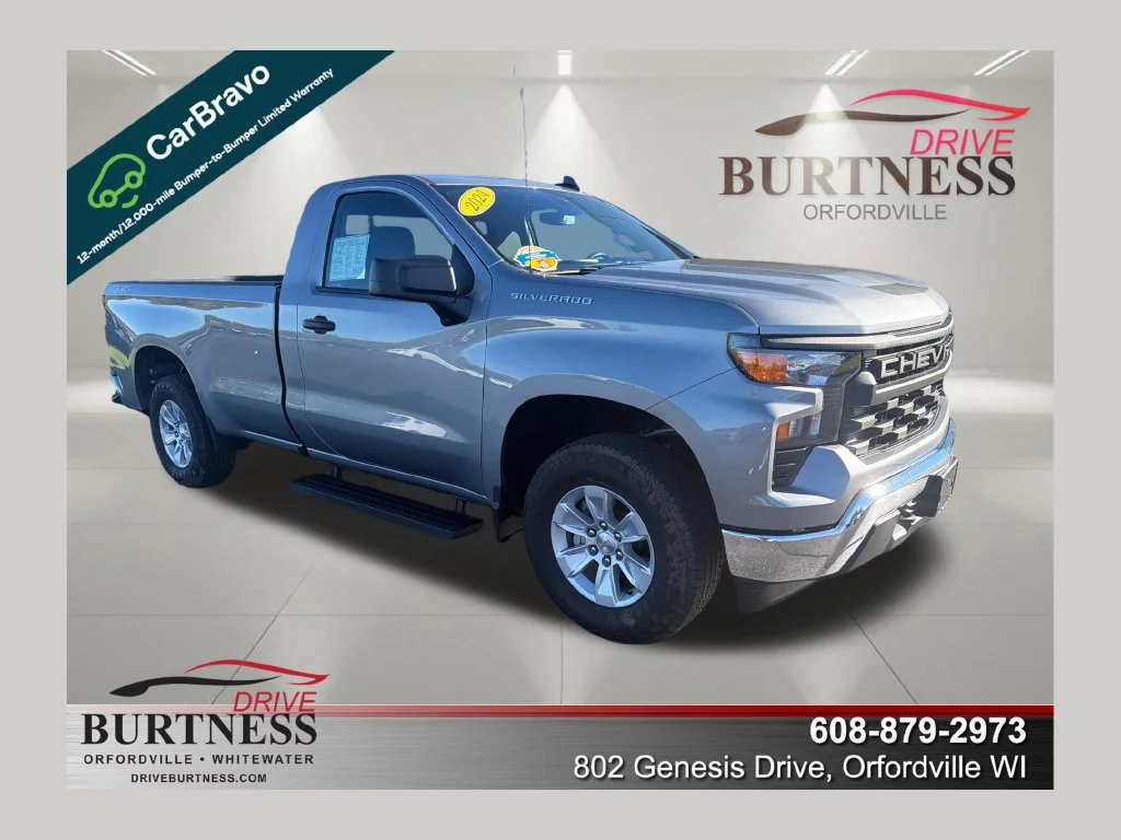 Certified Used 2024 Sterling Gray Metallic Chevrolet WT image 1