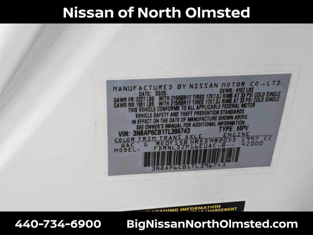 New 2026 Aspen White TriCoat Nissan SV image 20