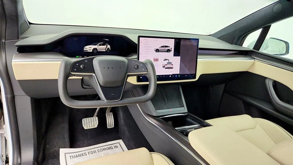 Used 2022 Pearl White Multi-Coat Tesla Plaid AWD w/ 22