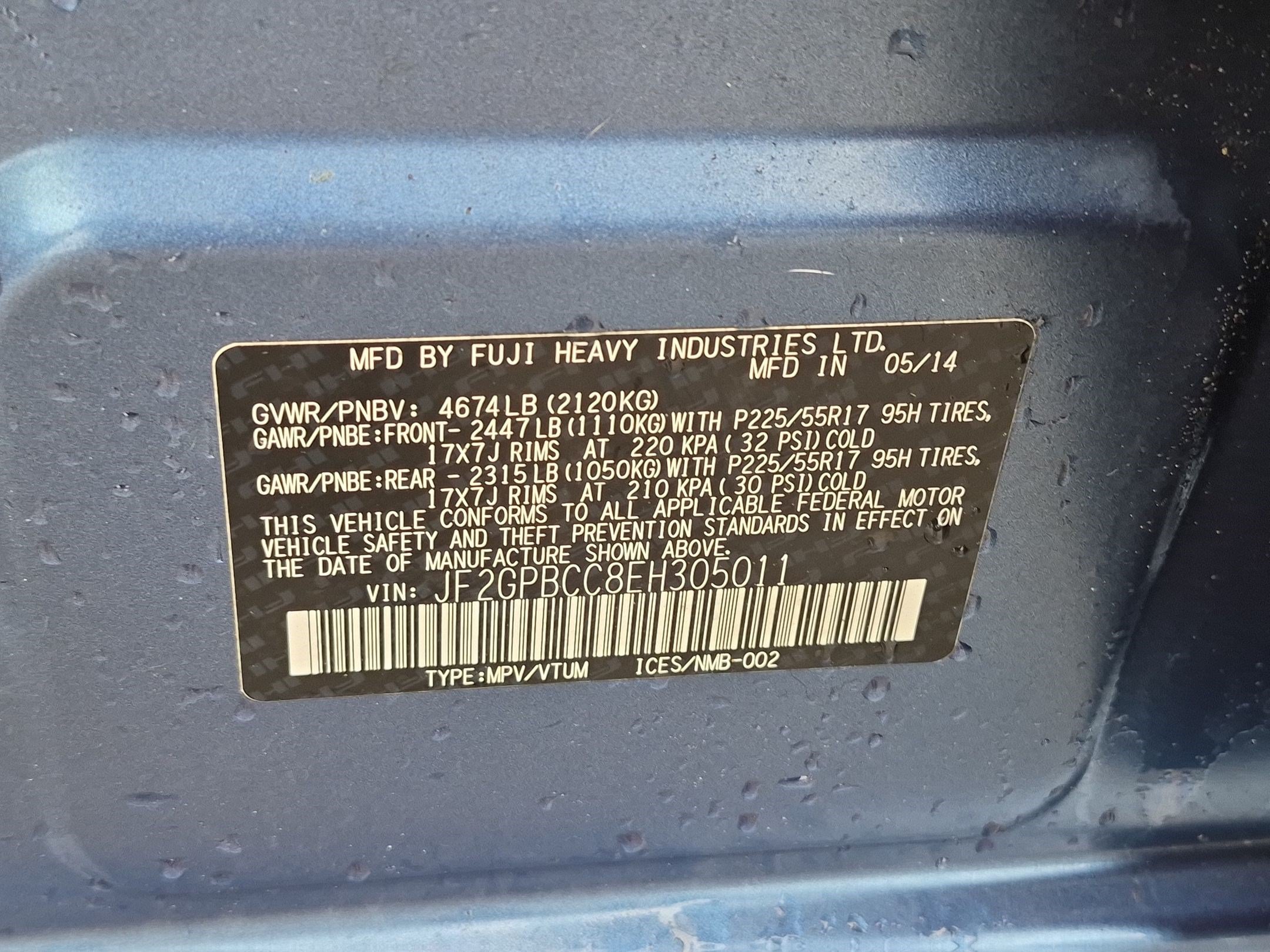 Used 2014 Quartz Blue Pearl Subaru 2.0i Hybrid image 33