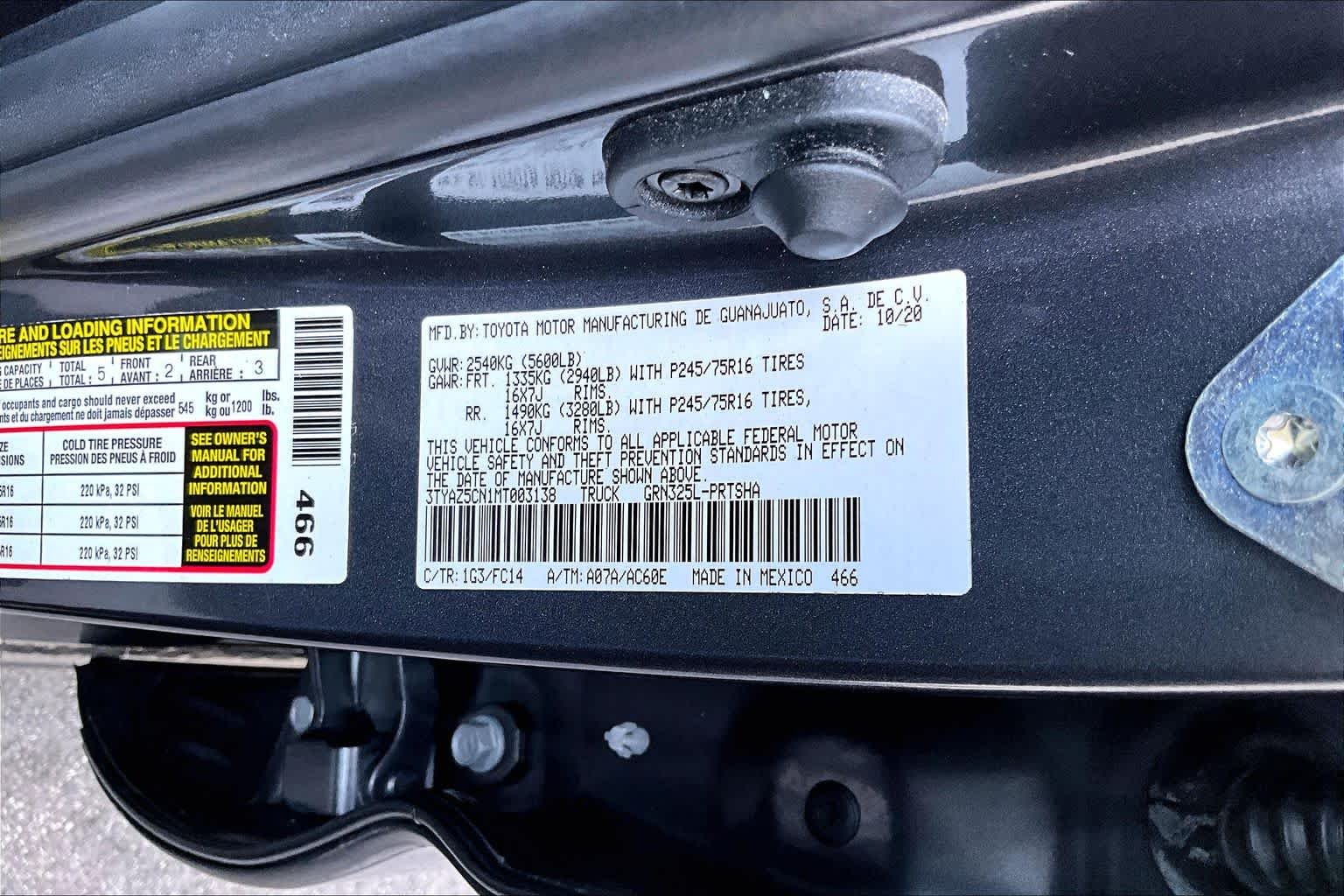 Used 2021 Magnetic Gray Metallic Toyota SR5 image 34