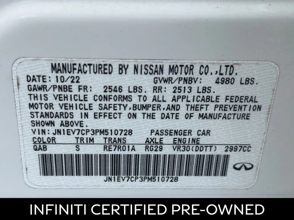 Certified Used 2023 Majestic White INFINITI SENSORY image 28