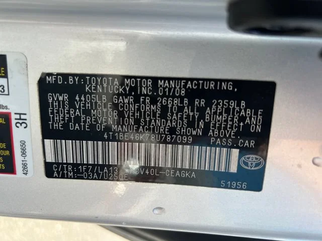 Used 2008 Classic Silver Metallic Toyota LE image 16