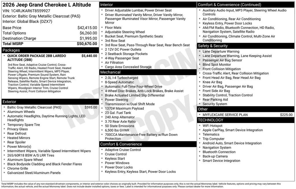 New 2026 Baltic Gray Metallic Clear-Coat Exterior Paint Jeep Laredo Altitude image 7