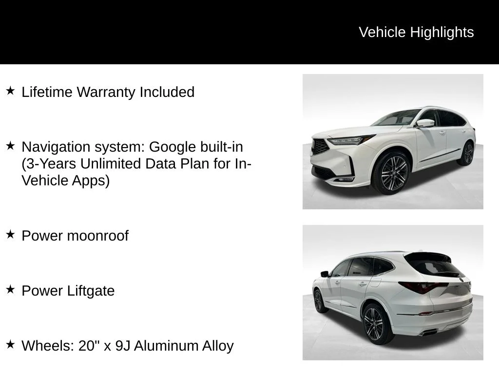 New 2026 Platinum White Pearl Acura Advance Package image 5