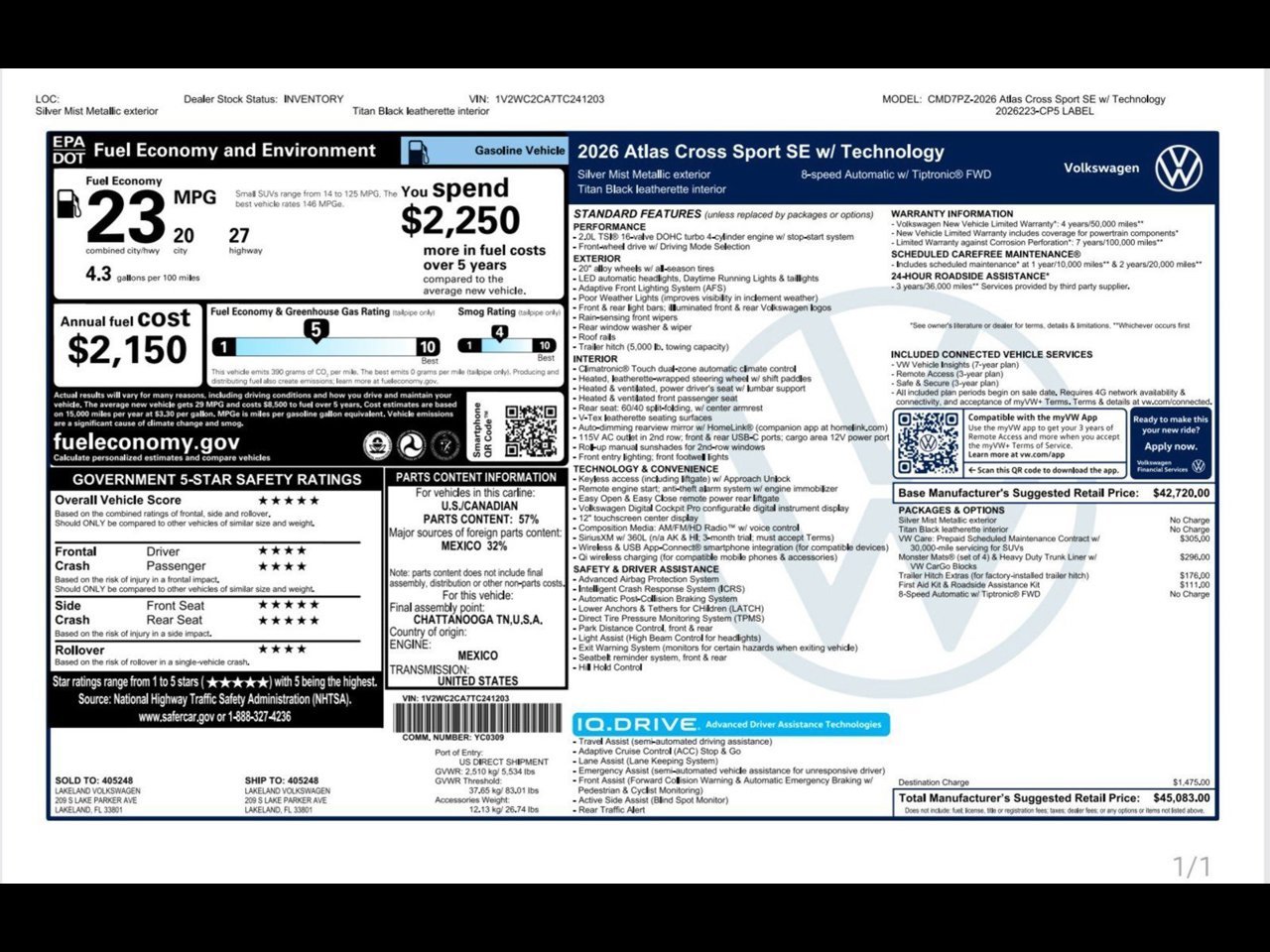 New 2026 Silver Mist Metallic Volkswagen SE w/Technology image 4