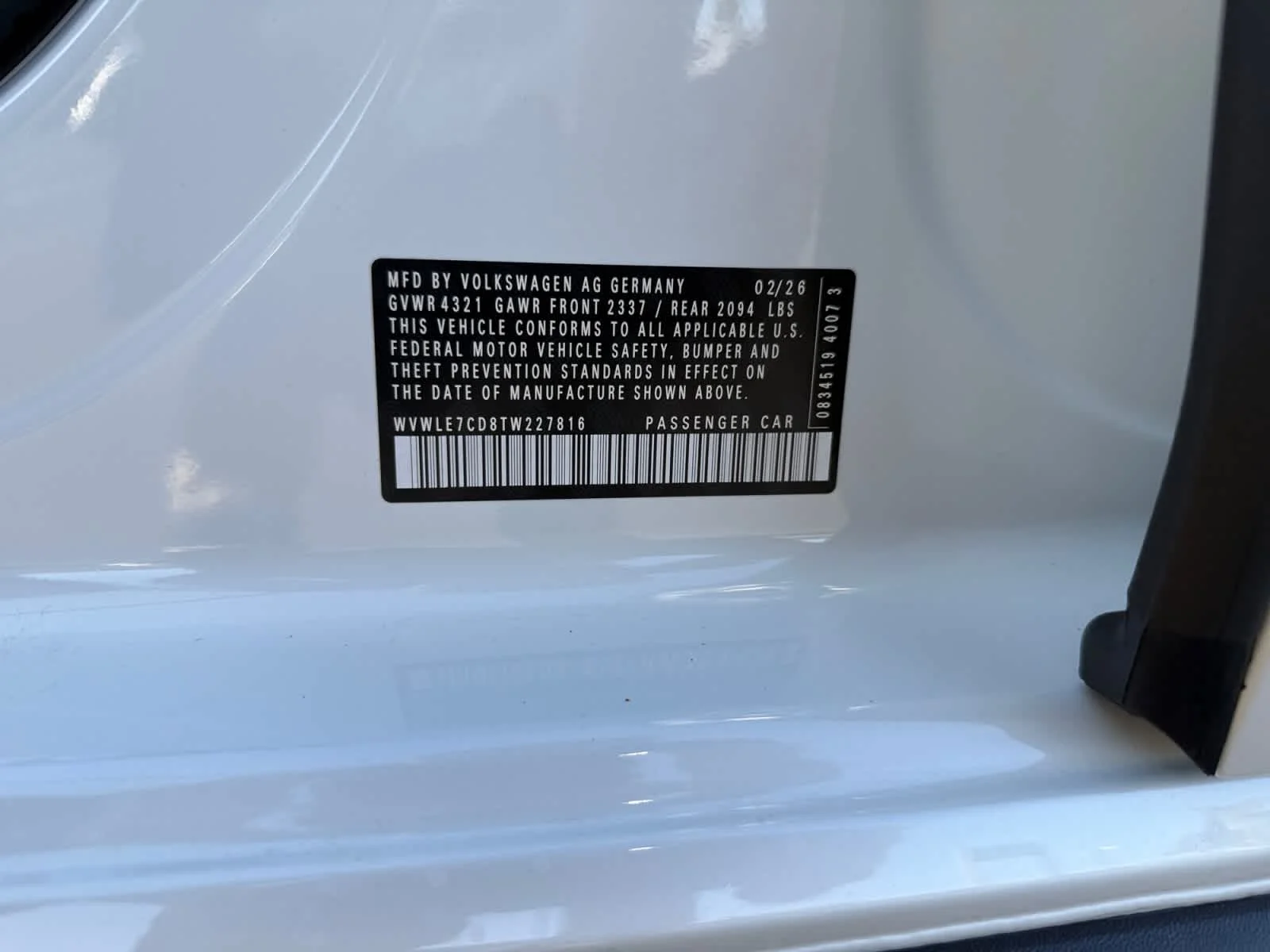 New 2026 Opal White Pearl Volkswagen S image 25