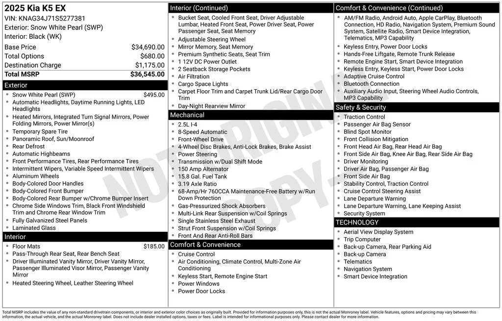 Used 2025 White Kia EX image 29