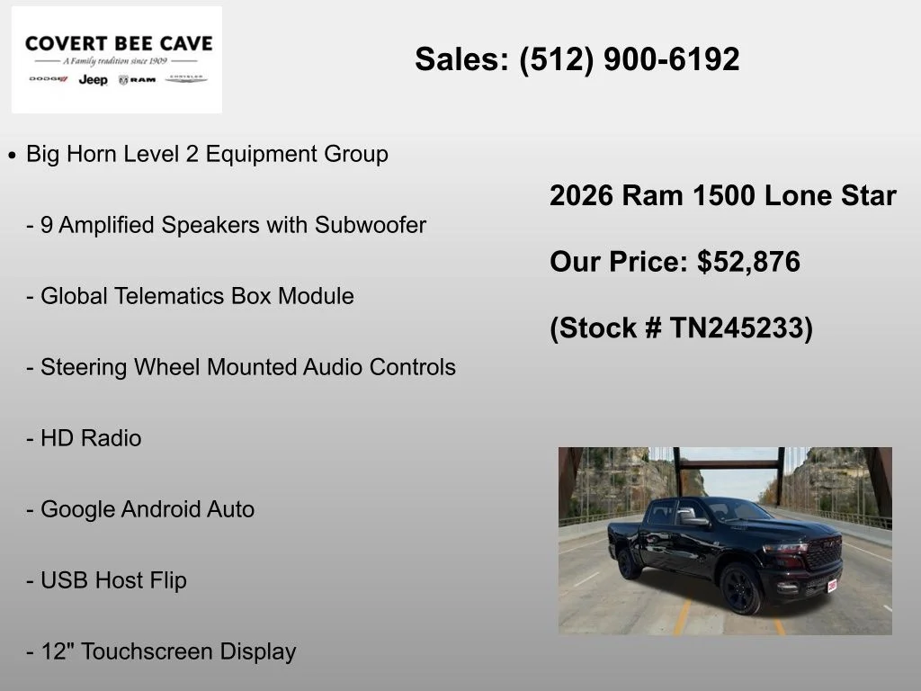 New 2026 Diamond Black Crystal Pearl-Coat Exterior Paint RAM Big Horn/Lone Star image 30