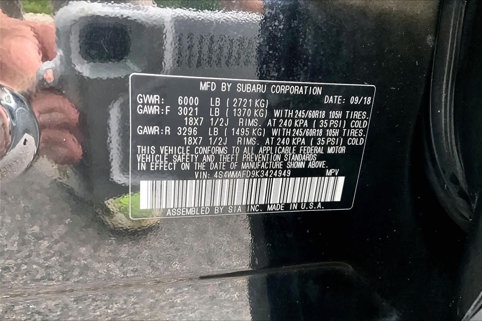 Used 2019 Crystal Black Silica Subaru Premium image 36